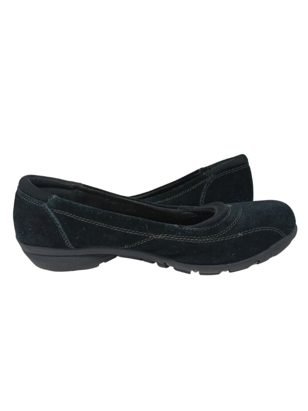 Skechers Relaxed Fit Black Suede Slip-On Womens Flats Size 9 Comfort Shoes #7-9 - Picture 3 of 13